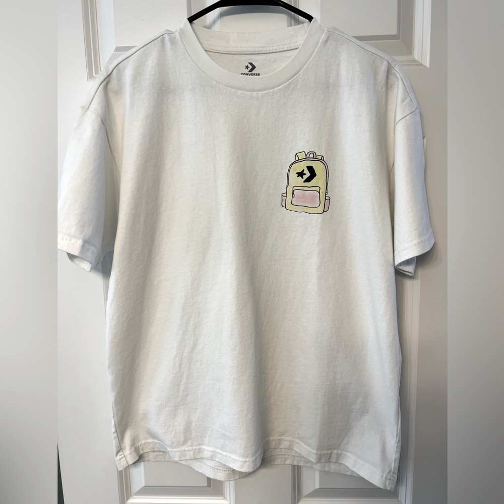 Converse Men’s Back Graffiti Cartoon Printing Short Sleeve, XS